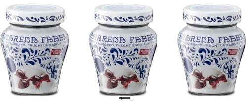 Fabbri Amarena Ciliegie in Sciroppo, 230 g, Set di 3, Senza Glutine, Vaso Decorativo in Vetro, + portachiavi italy shop service