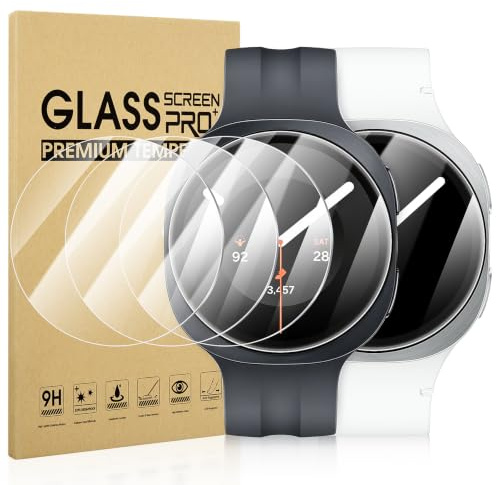 Diruite 4 Pezzi Pellicola per Samsung Galaxy Watch 9/8 40mm Vetro Temperato | Pellicola Protettiva Vetro Temperato Durezza 9H,Antigraffio,Alta Sensibilità,Senza Bolle,Protezione a Copertura Completa