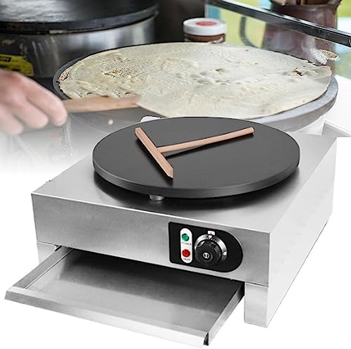 ZHJOPP Crêpière Commerciale, poêle à Frire,crêpière électrique,Plaque chauffante Unique de poêle à pâtisserie électrique antiadhésive,température réglable,adaptée aux Tortillas de maïs ()
