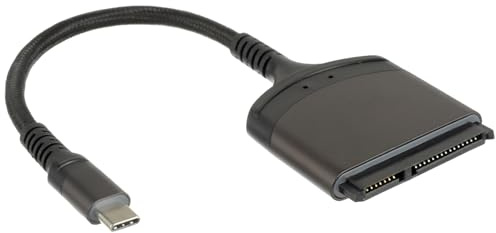 JAMHER SATA auf TYPE-C Adapter 22 poliges Adapterkabel | Für 2,5 Zoll Festplatten Treiber, SSD Laptop Kabel Kompatibel mit Windows, MacOS, ChromeOS, Linux-Grau