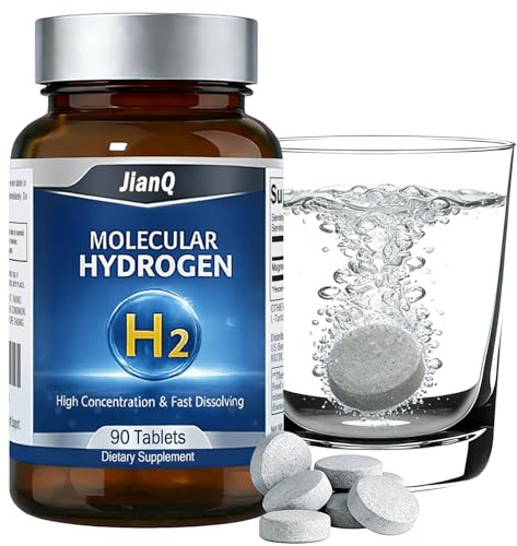 Hydrogen Water Tablets - Molecular Hydrogen Tablets for Drinking Water, Unflavored 12 PPM H2 Tabs with Magnesium - 90 Fast-Dissolve Tabs for Energy, Focus & Antioxidant Support