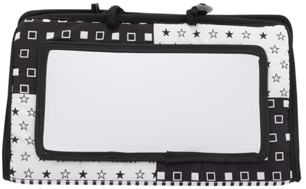 VICASKY Foldable Mirror with Black and White Vision Training Pattern, Cognitive Car Plaything for Newborns, Sensory Back Seat Hanging for Development