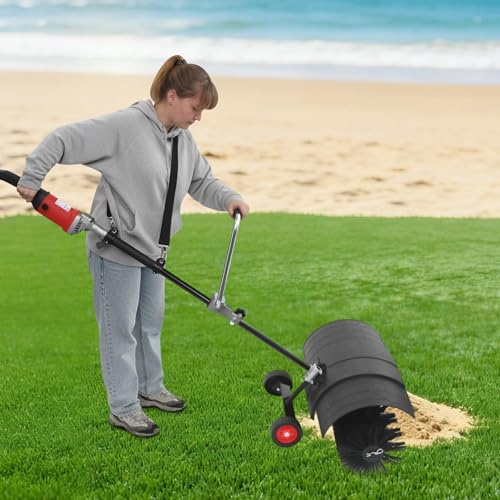 2 in 1, spazzatrice manuale e soffiatore per foglie, 1600 W, con cavo, larghezza spazzola 55 cm, 6 livelli di velocità, per cortile, terrazza, vialetto e passerella