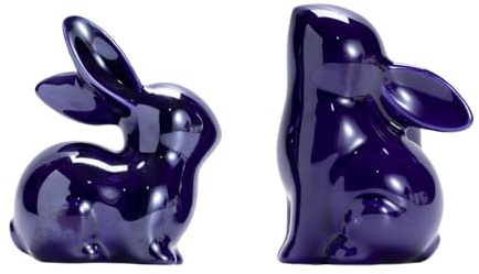 Generisch 2 Stücke Osterhasen deko,Hasenfigur,Osterdekoration Hase - Dekoration für Ostern - Fensterbrettdeko - dekorative Aufsteller (Blau)