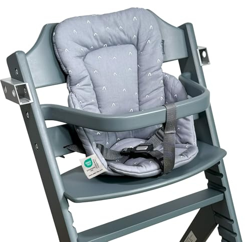 LaLoona Sitzverkleinerer Sitzpolster für Hochstuhl Universal - Grau | Kompatibel mit Stokke Tripp Trapp, Ikea Antilop, hauck Alpha & Beta, uvm.| aus Baumwolle, OEKO-TEX Standard 100