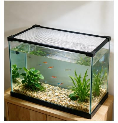 Tapa For Pecera, Tapa Magnética For Pecera, Cubierta De Red For Acuario, Tapa For Acuario De 5-50 Galones, Red Antisalto For Peces, Cubierta Magnética For Pecera