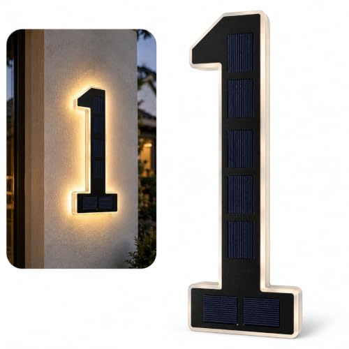 Solar Lighted House Numbers for Outside, Light Up Waterproof LED Address Numbers Signs for Houses(1)