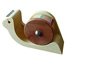 Klebebandspender “Schneck“ aus Holz | Tischabroller/Klebebandabroller für Klebefilme bis 15 mm