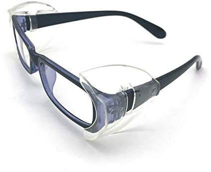 CAREOR Wing Shaped Glasses, Non-Slip on Clear Side Protectors for Safety Glasses, Safety Glasses Side Shields - Flexible Compatible with Small/Medium/Large Glasses