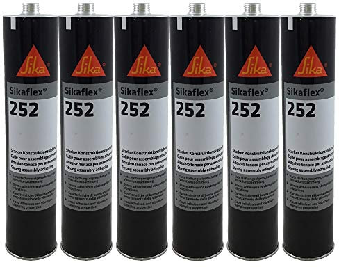 Sparset 6x Sikaflex 252 1K-PU Klebstoff Karosseriedichtmasse 300ml schwarz