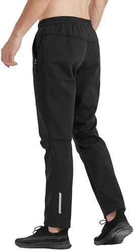 INBIKE Laufhose Herren Lang Winter Wasserdicht Winddicht Atmungsaktiv und Warm Fahrradhose Traininghose Wanderhose Jogginghose Schwarz XXL