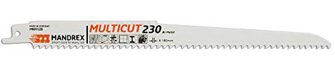 Mandrex | Säbelsägeblatt MULTICUT Universal 4,2 mm Tigersägeblatt für Holz, Stahl & Kunststoffe | 230 mm | 2er Set