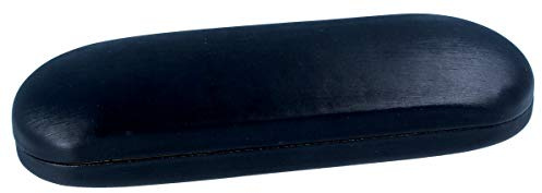 Deutsche Augenoptik AG kleines klassisches Brillenetui Frido in schwarz - stabile Hartschale - robustes Metallscharnier