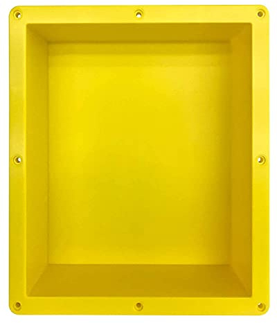 Uni-Green Duschnische, bereit für Fliesen, 40,6 x 35,6 x 10,2 cm, Badezimmer-Dusch-Nische, rechteckig, auslaufsicher, Duschregal, Organizer für Shampoo und Toilettenartikel, Gelb