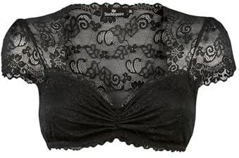 Stockerpoint Dirndlbluse Jasmin I Größe 30-48 I Damen Bluse mit eleganten Spitzen & Verstellbarer Ausschnittsweite I Bequem & pflegeleicht I Perfekt für Trachten & Festlichkeiten