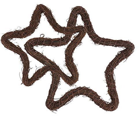 BESPORTBLE 2st Pentagramm-Girlande Geblümter Rattanring Sternkranz Aus Rattan DIY Reben Kranz Holz Weinrebenkränze Ring Weidenkränze Zum Basteln DIY Handwerk Kranz Traumfänger Traube