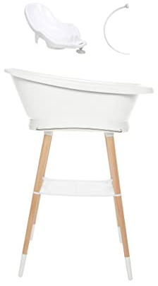 Bebe-jou Set Sense Bañera Básica Blanca + Soporte Sense Blanco + Hamaca Blanco + Tubo Desagüe