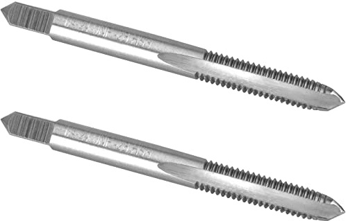 Burkit Lot de 2 tarauds à filetage UNC 1/4-24 pour droitier HSS 1/4 x 24 UNC