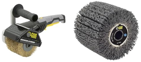 Fartools REX 120 Schleifmaschine für Außenrenovierungen, 1300 W, Schwarz, Norme & 110888 Bürste Siliziumkarbid für Renovierer