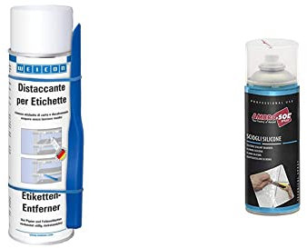 WEICON Distaccante per Etichette / 500 ml/con spatola speciale per un lavoro efficace & Ambro-Sol P301 Sciogli Silicone, Rimuove il Silicone e Relativi Residui senza Aggredire le Superfici