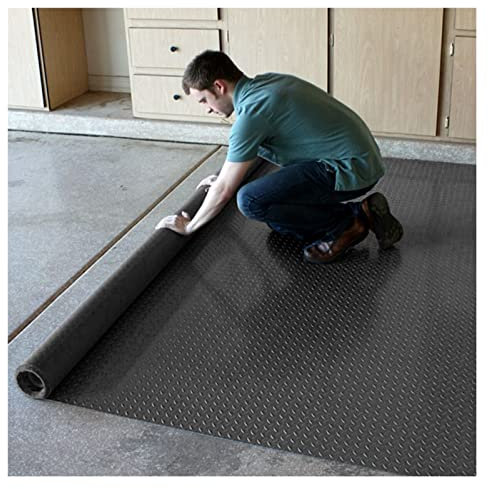 Gummimatte antirutschmatte Gummiboden – große schwarze Rautenplatten-Bodengummimatten für Garage, Keller, Fitnessstudio, Schuppen oder Wohnwagen – 3mm dick, 1m 2m 3m 4m 5m 6m ( Color : Black , Size :
