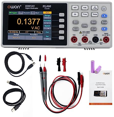 OWON XDM1241 Multímetro de banco portátil, 55,000 unidades True RMS Medición Digital Multi Tester para laboratorios, fábricas