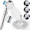 Handheld Shower Head, 3 Spray Modes High Pressure Shower Head and 2m Hose Set, Powerful Shower Heads to Increase Pressure, Water Saving Showerhead with 360° Degrees Rotating/Stop Button, Chrome