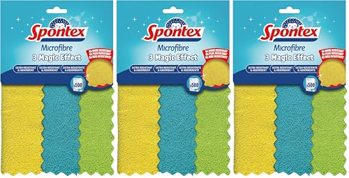 Spontex - Bayeta Microfibra Magic Effect, Colores Surtidos (Paquete de 3)