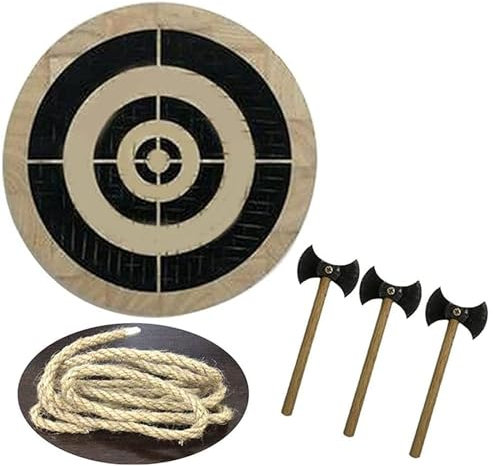 Jeu de fléchettes en bois, jeu de fléchettes, jeu de fléchettes et de haches, jeu de fléchettes, hache de lancer, planche ronde en Paulownia, peut également être utilisé pour les pendentifs de décorat