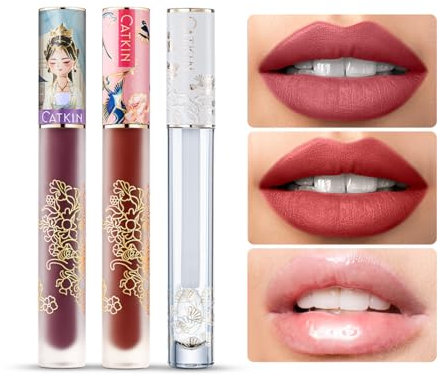 CATKIN 3 PCS Liquid Lipstick Set, Velvet Matte Finish, High Impact Lipcolor, Liquid Lip Stain, Long Lasting, Waterproof, No Transfer, Vegan