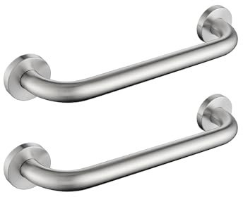 Decaura 300mm Barres d'appui wc salle de bain en acier inoxydable, poignées de baignoire antidérapante, poignées de sécurité pour personnes âgées, enfants et handicapés(2 Pièces, diamètre 25mm)
