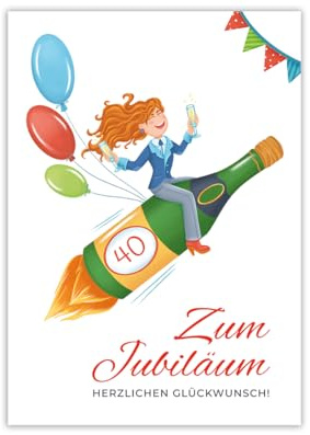 Minkocards Glückwunschkarte zum 40. Geburtstag Frau (XXL -Format A4) mit Umschlag lustige Geburtstagskarte zum vierzigsten Geburtstag Jubiläum Klappkarte Happy Birthday