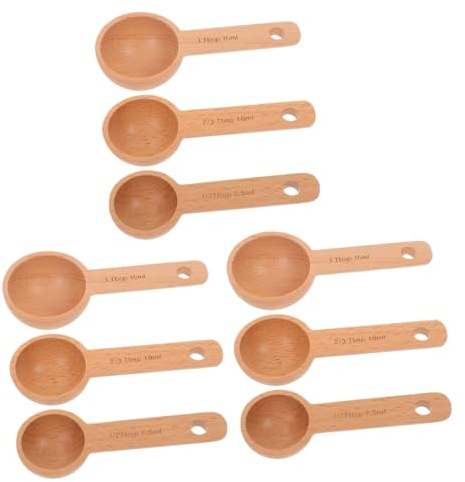 Ciieeo 9pcs Ergonomic Scoop Measuring Spoon for Coffee Tea Sugar Easy to Use Store