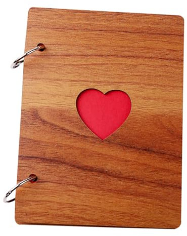 CORHAD Holz Fotoalbum Im Herzdesign Kreatives Scrapbook Für Persönliche Erinnerungen Reiseerinnerungen Handgemachtes Für Familie Und Freunde