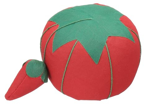 PATIKIL 4 OD Tomato Pin Cushion, Pin Cushion with Strawberry Emery Portable Embroidery Needle Pin Toothpick Storage for Hand Craft Knitting, Red