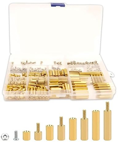 Wjelet 300 Stück M3 Abstandshalter Hex Distanzhülsen PCB Standoff Schraube Mutter,M3 Gewinde Messing Abstandshalter Sechskant Männlich-weiblich Schraubenmutter-Sortimentssatz Pillar Standoff Spacer