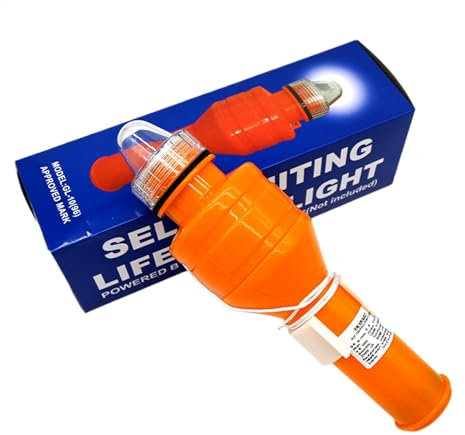 Lifebuoy Light - Automatic Battery Activation Boat Flares | High-Intensity Led Floating Electronic Visual Distress Signal Lamp | Flare Light for Water Skiing, Night Fishing, Kayaking, Rafting