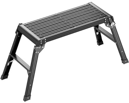 ENWYTE Plate-Forme de Travail d'échafaudage Escabeau en Alliage d'aluminium Portable Pliant Robuste Serrure de sécurité pour Le Nettoyage du Plafond Peinture Lavage de Voiture