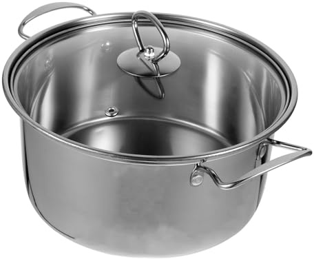CONGARTENO Marmite à Soupe en Acier Inoxydable 1 Personne Casserole Carrée Couvercle pour Soupe Ragoût Cuisinière à Induction Accessoire Cuisine Pratique