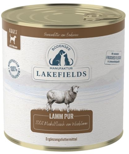 Lakefields MANUFAKTUR Ergänzungsfutter Lamm PUR für Hunde, Größe:24 x 800 g
