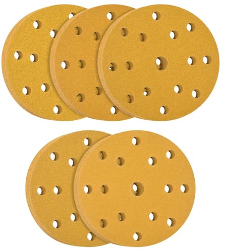 Flintronic Disques Abrasifs Auto-agrippants 150mm, 50 pièces Disque de Ponçage, Disques Abrasifs, 80/100/120/150/180 Grains 5 trous Idéal pour Poncer/Polir/Dérouiller