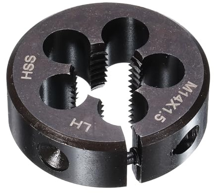 QUARKZMAN Verstellbare Schneideisen M14x1,5x38,1mm, Linkshänder Gewindeschneideisen, Schwarz