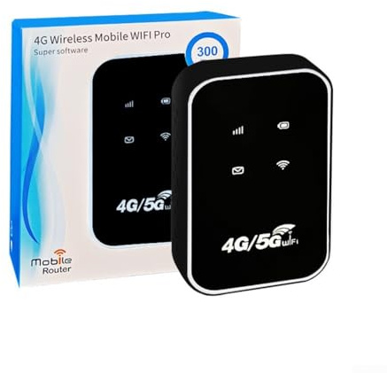 Router WiFi portatile 4G, WiFi portatile, da viaggio, wireless, con dongle, leggero, mini hotspot modem, connessione internet veloce (nero)