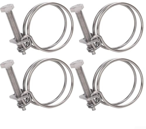 Drahtklemme 304 Edelstahl für Luft- und Spiralschlauch sichern starke Klemmwirkung für mechanische und Gartenanwendungen 4 Stück (25-29mm)