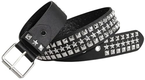 Lyivisk Ceinture a Clous Style Punk pour Usage Quotidien et Soirées, Studded Belt en PU Destiné aux Jeans et Tenues, Modèle Réglable Exprimant une Mode Individuelle