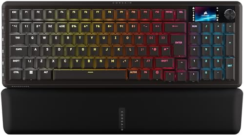 Corsair VANGUARD 96 WIRELESS Mechanical Gaming Keyboard – UK QWERTY – Black | RGB, 96% Layout, Hot-Swappable MLX Switches, 8000Hz Hyper-Polling, Stream Deck Integration, Flashtap SOCD