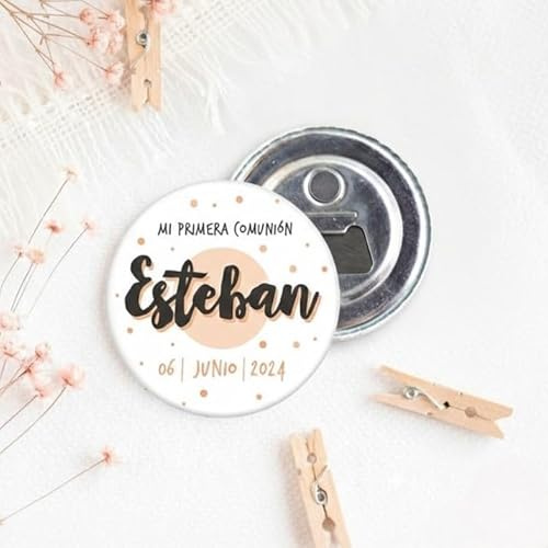 Bodapix Pack 10 Abrebotellas Personalizados con Foto e Imán para Invitados | Regalos Fiesta de Comunión, Boda y Bautizo