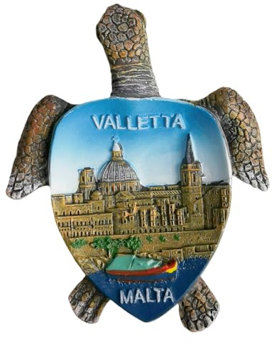 Calamita da frigorifero a forma di tartaruga Valletta Malta, souvenir da viaggio, decorazione per frigorifero, collezione artigianale 3D