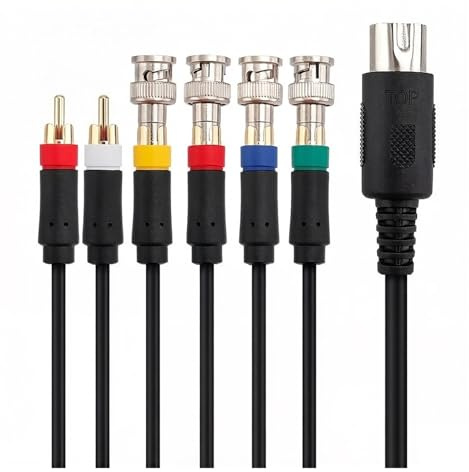 RGB-SCART-Kabel Composite Sync for Retro-Gaming-Konsole Sega Mega Drive 1 / Genesis 1-Modelle – 1,8 m (6 Fuß) Schwarz