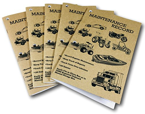 Peaceful Creek Manuals Maintenance Record, Service Repair Log Book, 5pk.: Automotive, Recreational Vehicle, Construction Equipment, Tractor, Truck, Boat, Auto, OSHA Approved (5)